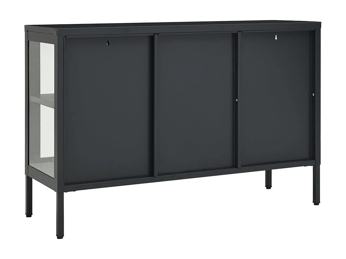 Berkfield Sideboard Anthracite 105x35x70 cm Steel and Glass
