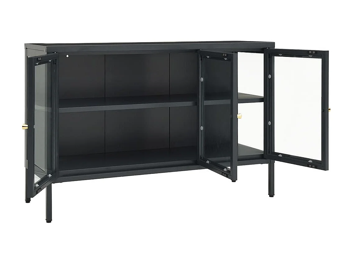 Berkfield Sideboard Anthracite 105x35x70 cm Steel and Glass
