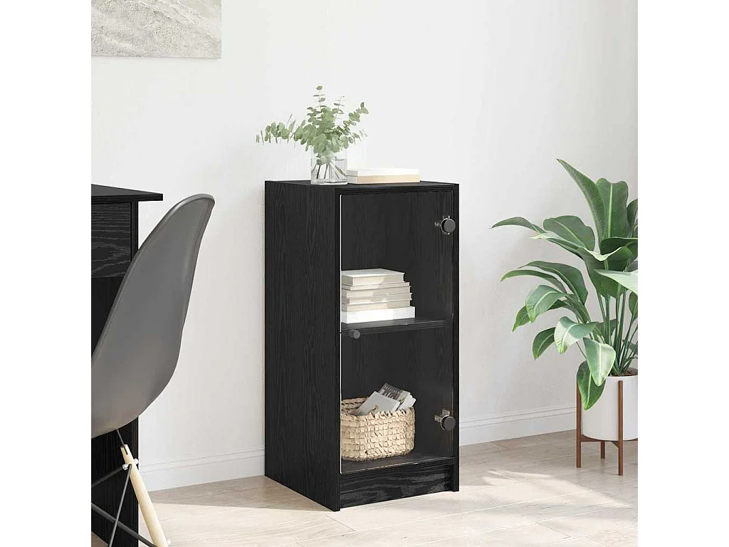 Berkfield Sideboard Black oak 35 x 37 x 76 cm Engineered wood