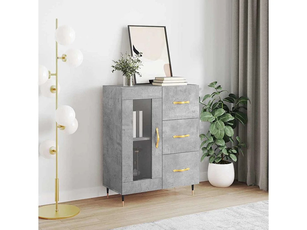 Berkfield Sideboard Concrete Grey 69.5x34x90 cm Engineered Wood