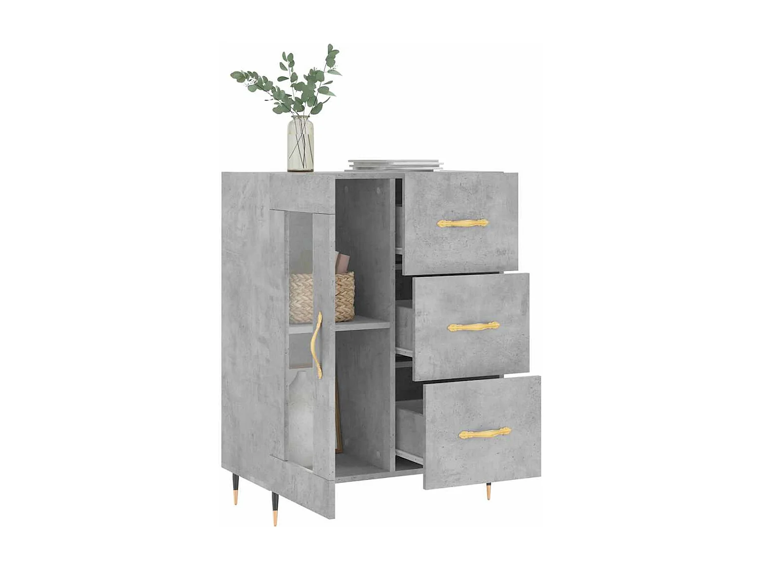 Berkfield Sideboard Concrete Grey 69.5x34x90 cm Engineered Wood