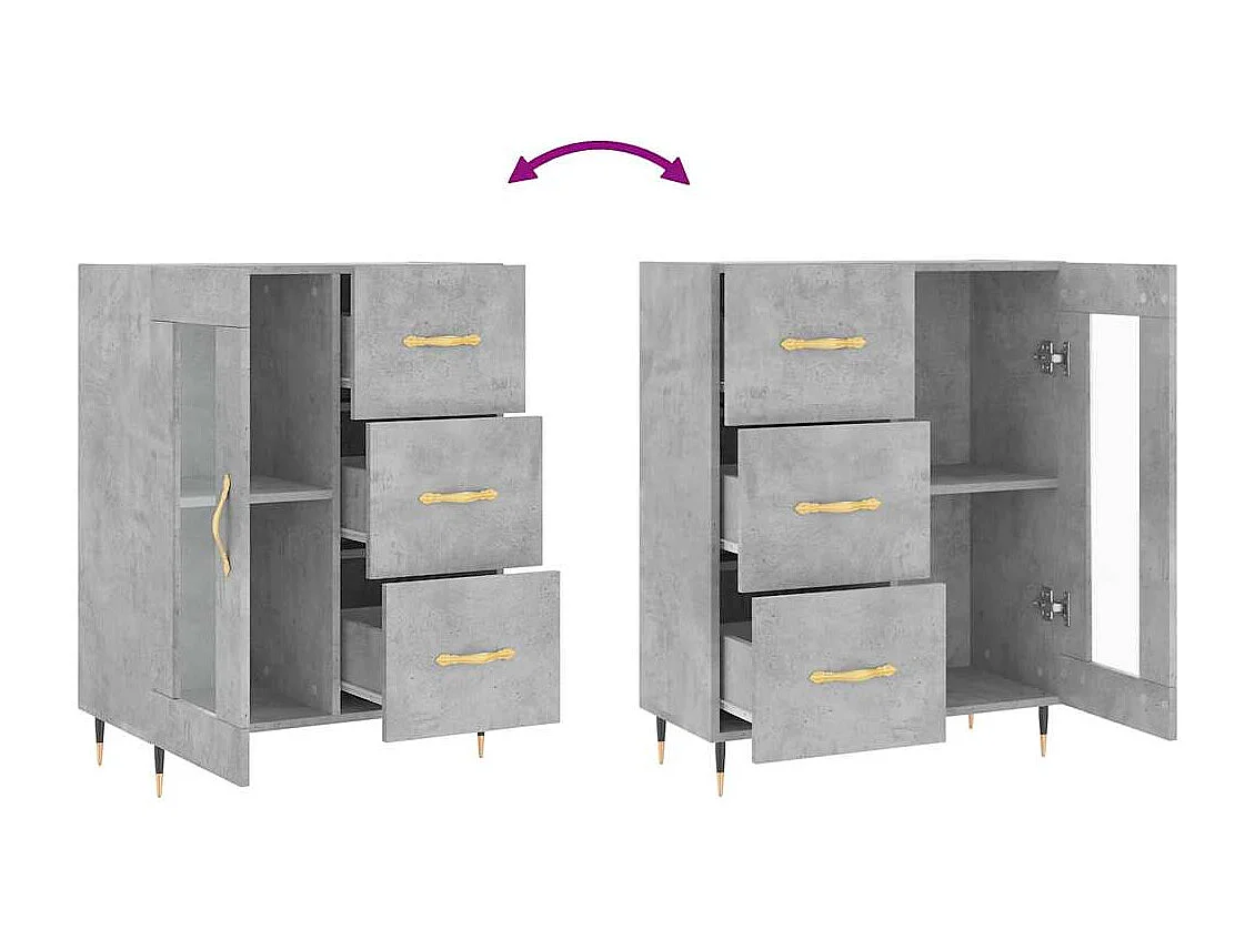 Berkfield Sideboard Concrete Grey 69.5x34x90 cm Engineered Wood