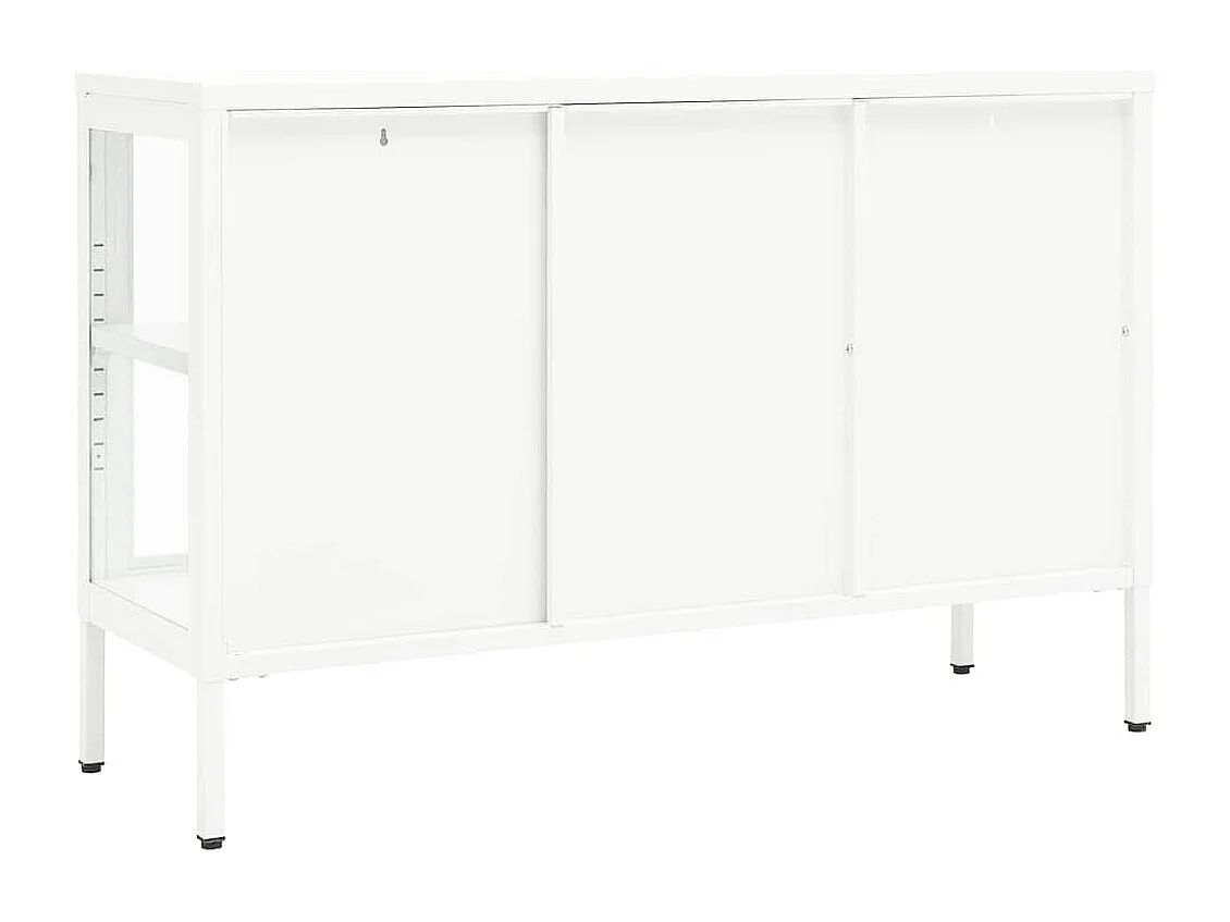 Berkfield Sideboard White 105x35x70 cm Steel and Glass