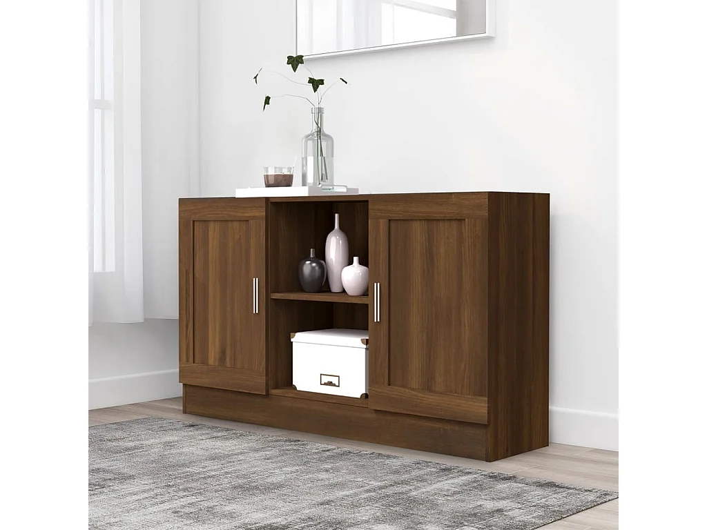 Berkfield Sideboard Brown Oak 120x30.5x70 cm Engineered Wood