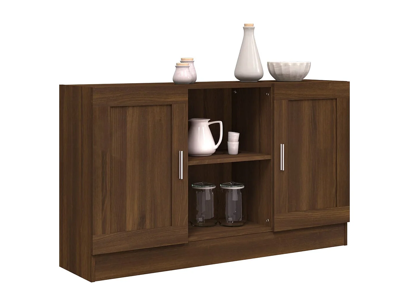 Berkfield Sideboard Brown Oak 120x30.5x70 cm Engineered Wood
