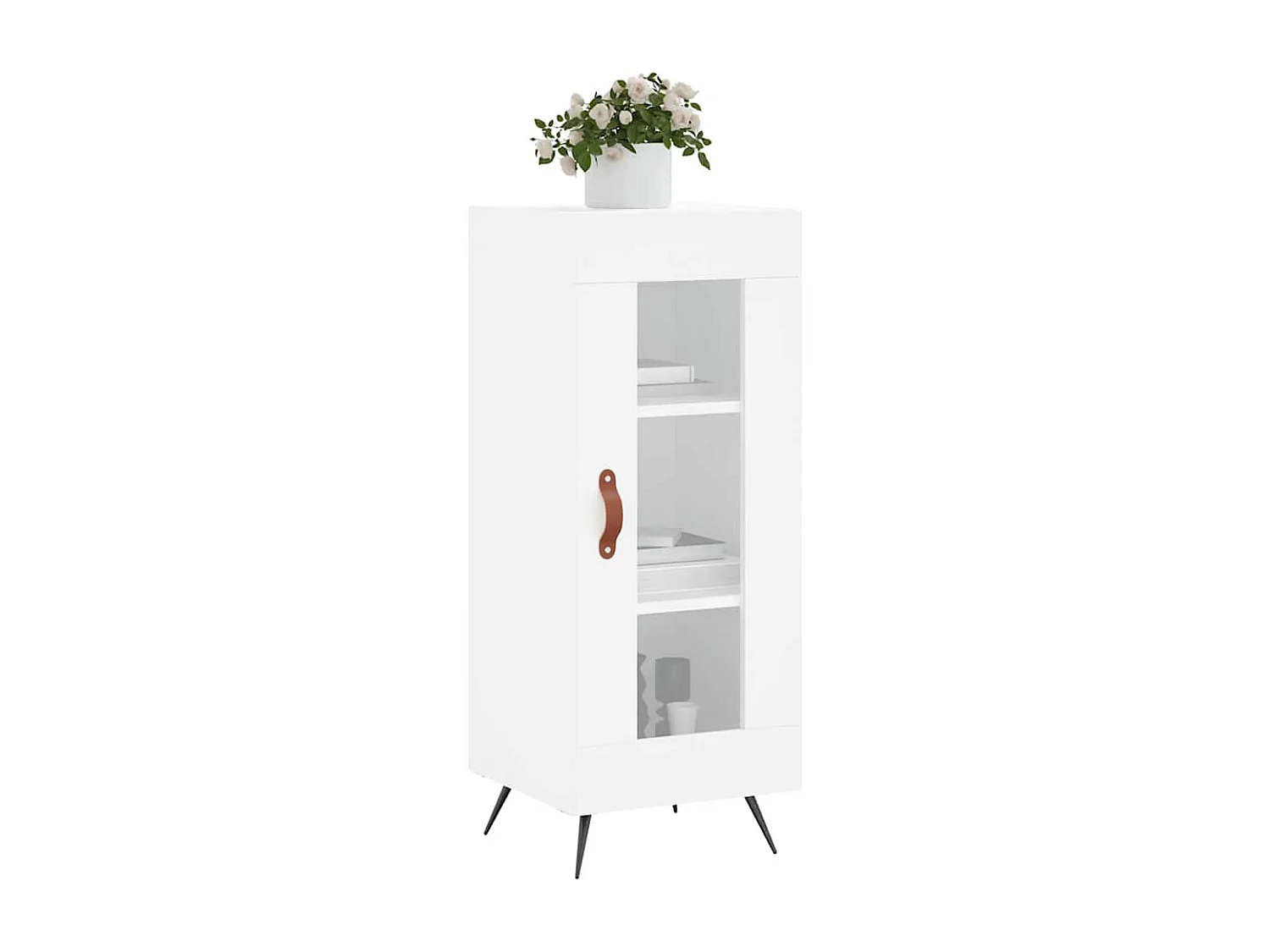 Berkfield Sideboard High Gloss White 34.5x34x90 cm Engineered Wood