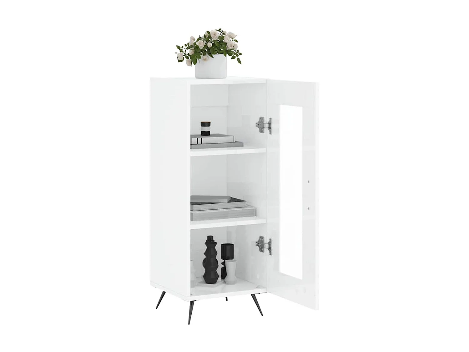 Berkfield Sideboard High Gloss White 34.5x34x90 cm Engineered Wood