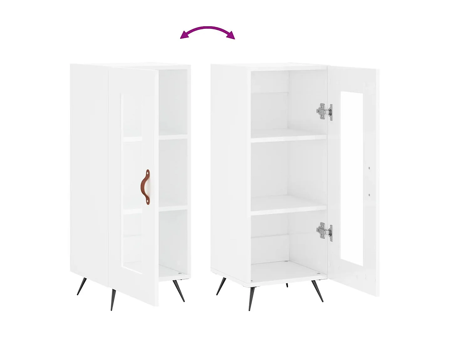 Berkfield Sideboard High Gloss White 34.5x34x90 cm Engineered Wood