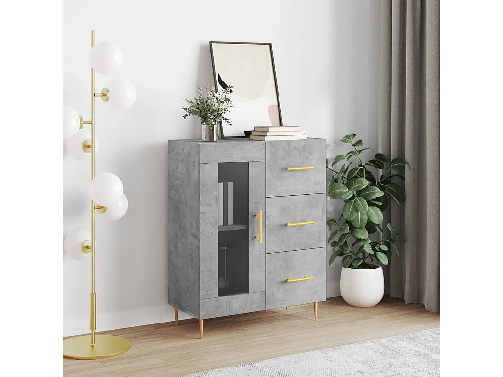 Berkfield Sideboard Concrete Grey 69.5x34x90 cm Engineered Wood