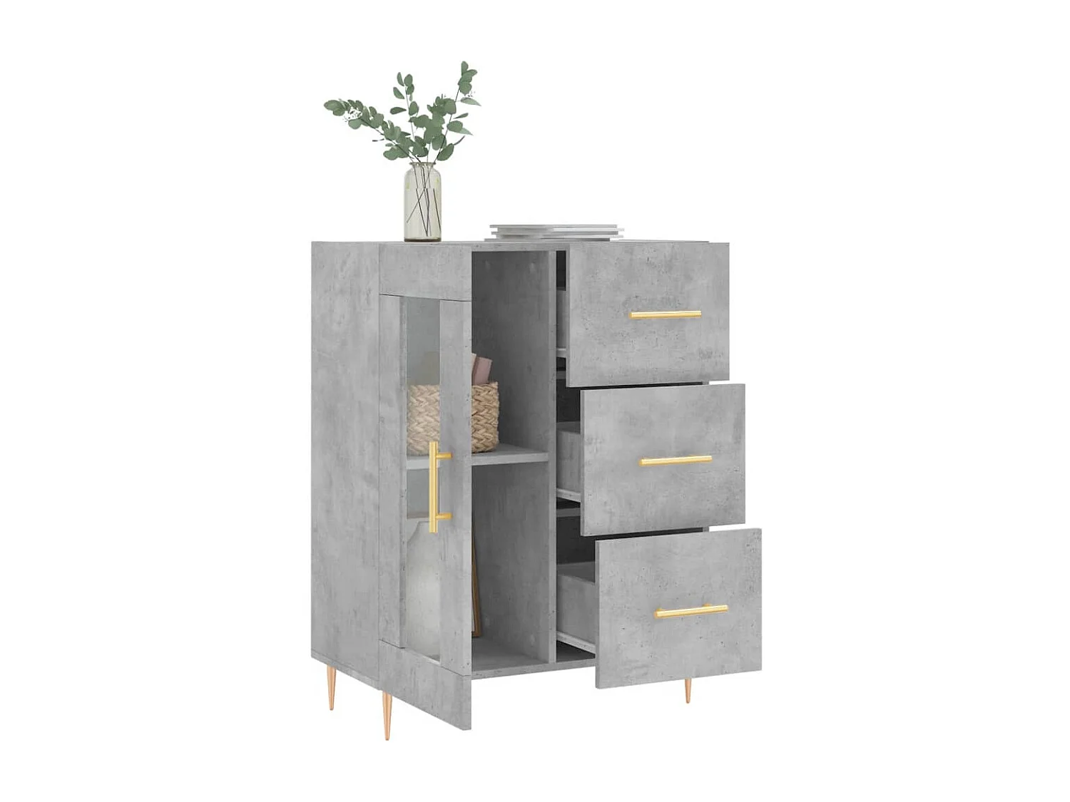 Berkfield Sideboard Concrete Grey 69.5x34x90 cm Engineered Wood