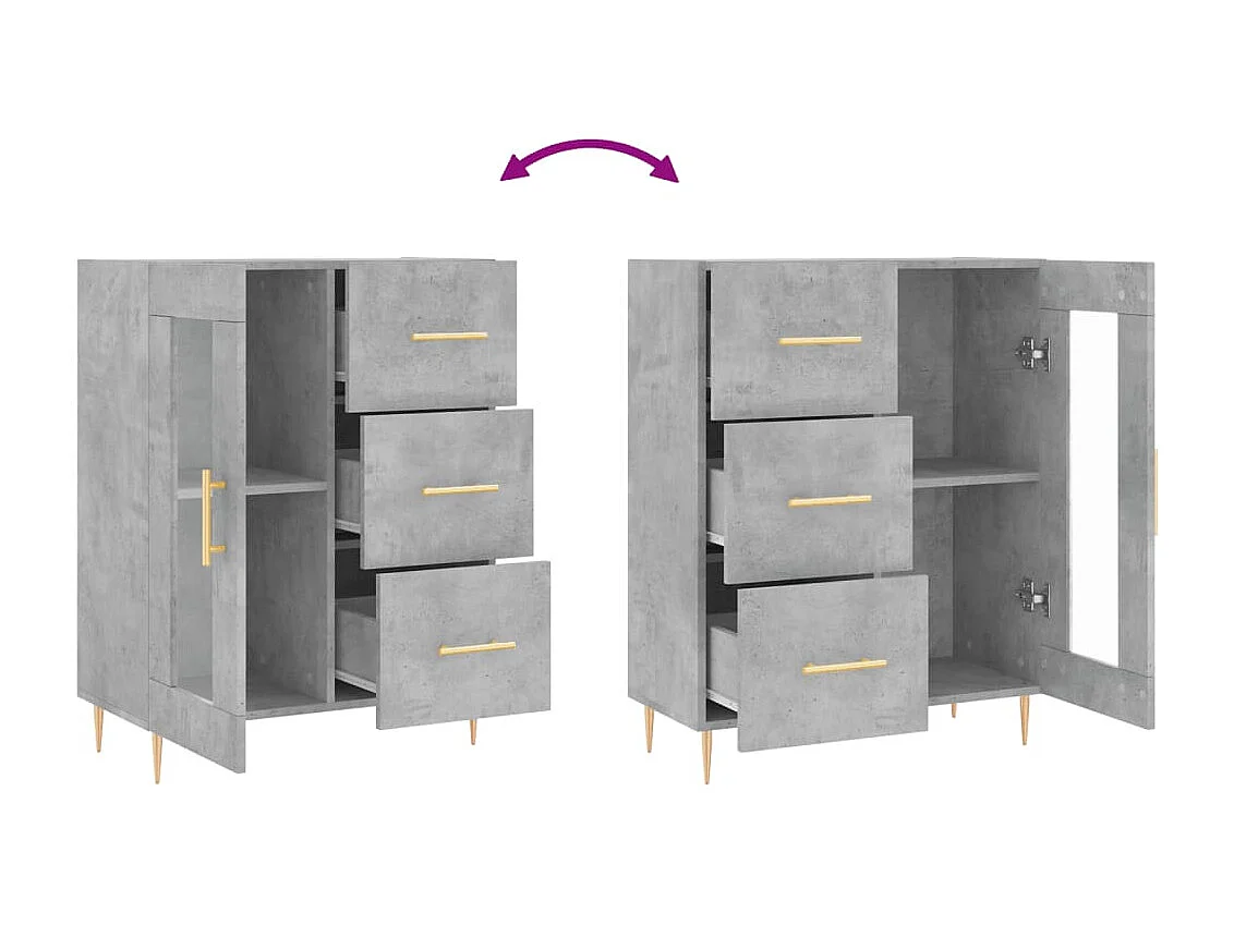Berkfield Sideboard Concrete Grey 69.5x34x90 cm Engineered Wood
