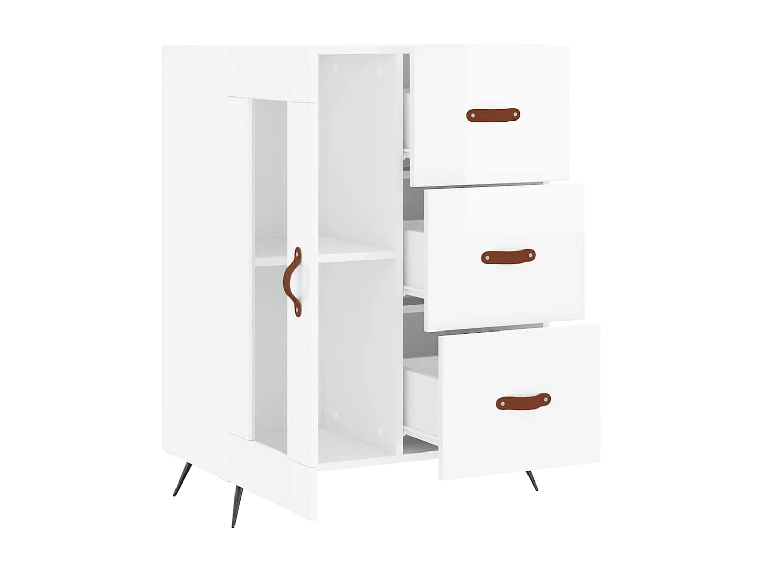 Berkfield Sideboard High Gloss White 69.5x34x90 cm Engineered Wood