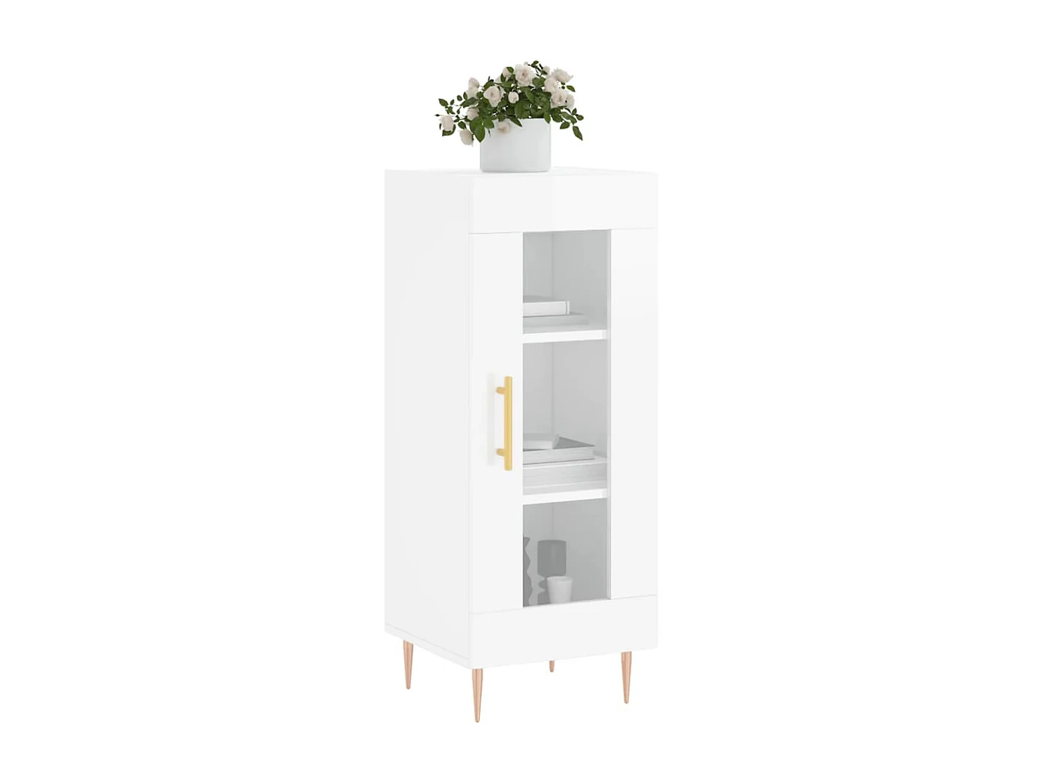 Berkfield Sideboard High Gloss White 34.5x34x90 cm Engineered Wood