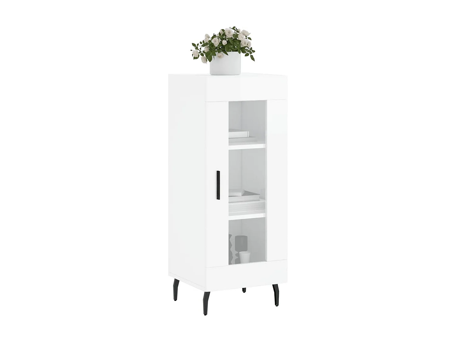 Berkfield Sideboard High Gloss White 34.5x34x90 cm Engineered Wood