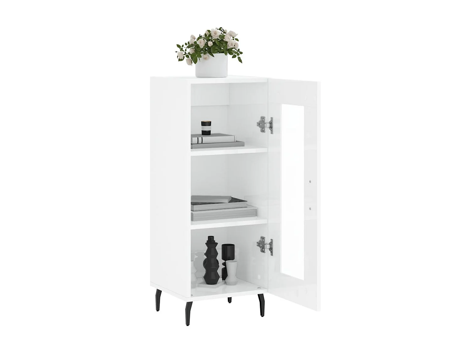 Berkfield Sideboard High Gloss White 34.5x34x90 cm Engineered Wood