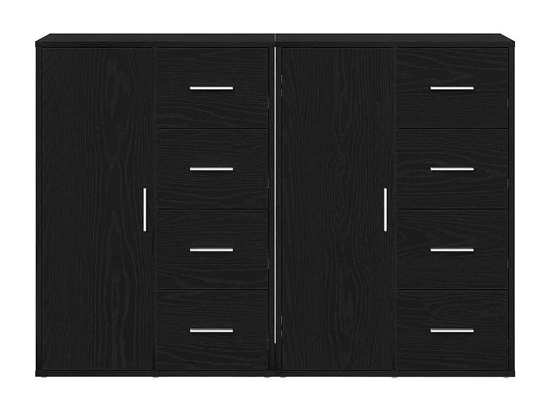 Berkfield Sideboard 2 pcs Black Oak 60 x 31 x 84 cm Engineered Wood