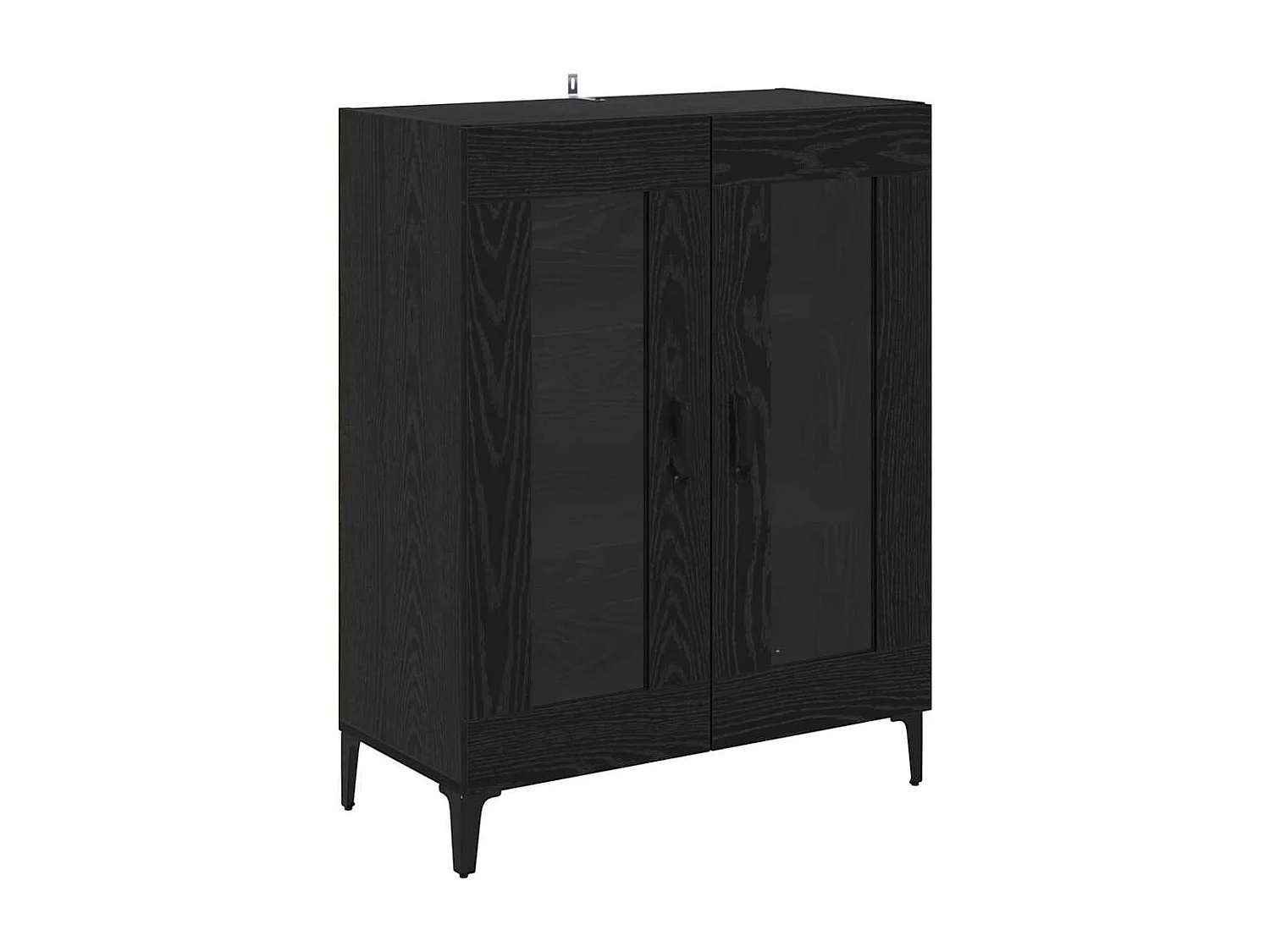 Berkfield Sideboard Black Oak 69.5 x 34 x 90 cm Engineered Wood and Iron