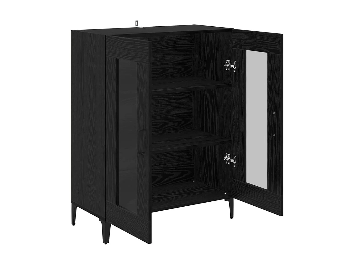 Berkfield Sideboard Black Oak 69.5 x 34 x 90 cm Engineered Wood and Iron