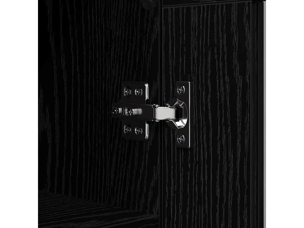 Berkfield Sideboard Black Oak 69.5 x 34 x 90 cm Engineered Wood and Iron