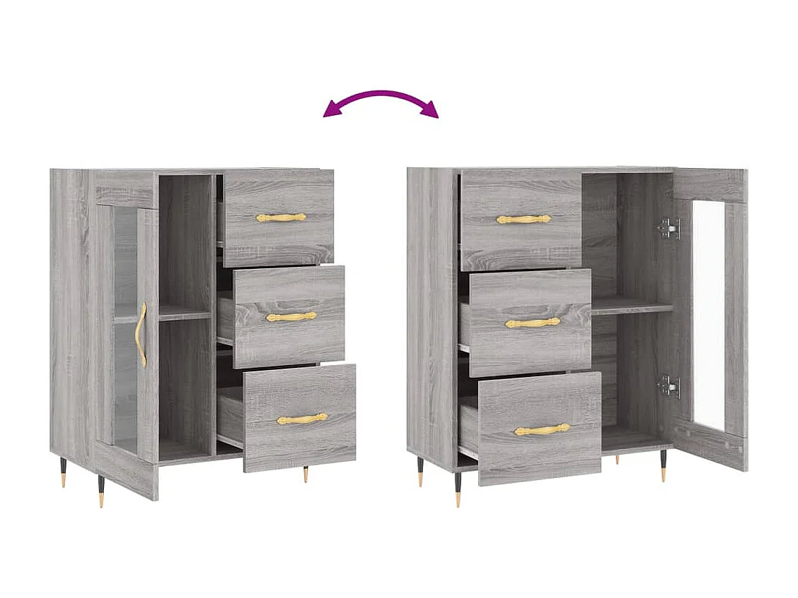 Berkfield Sideboard Grey Sonoma 69.5x34x90 cm Engineered Wood