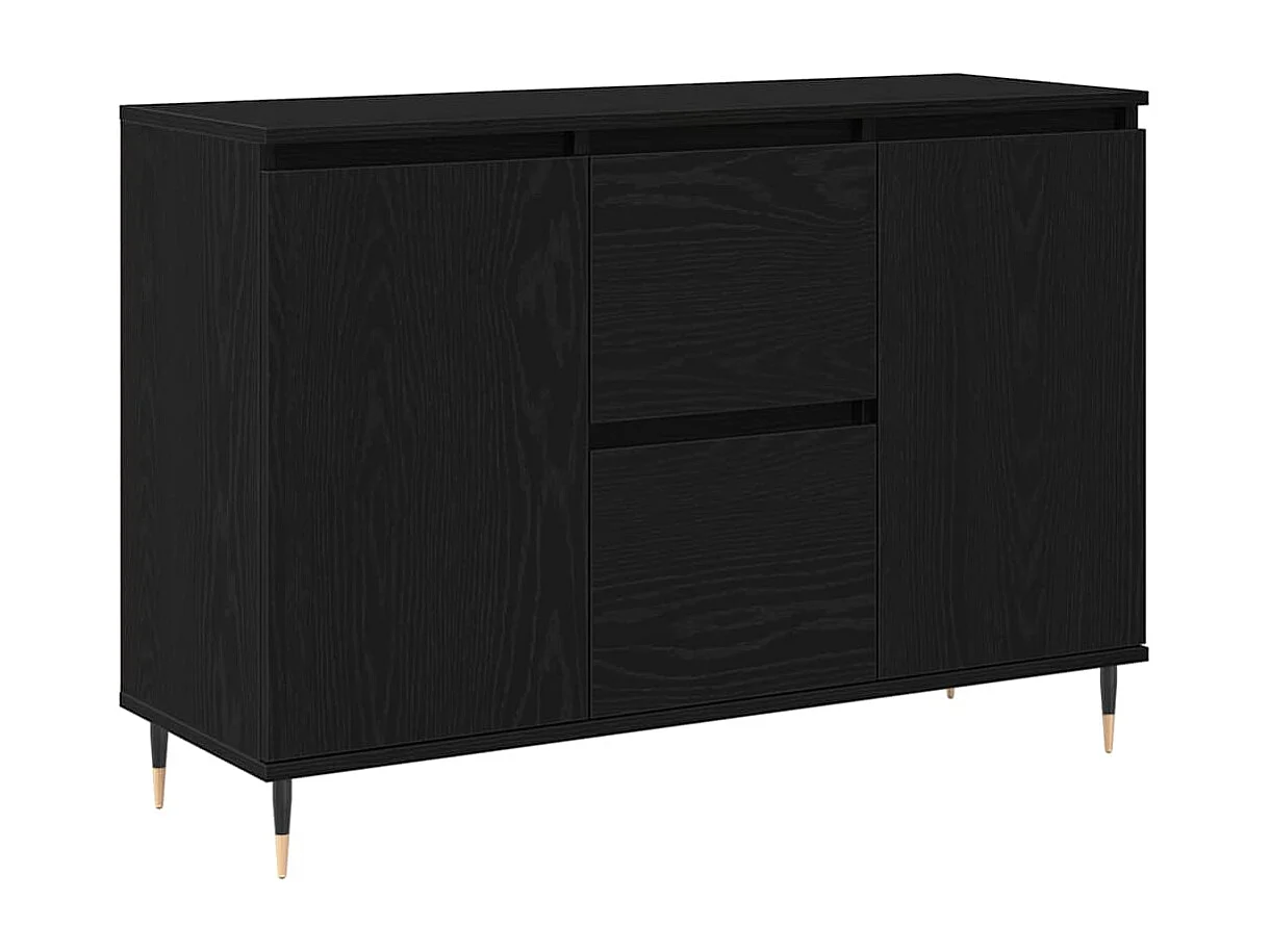Berkfield Sideboard Black Oak 101.5 x 35 x 70 cm Engineered Wood