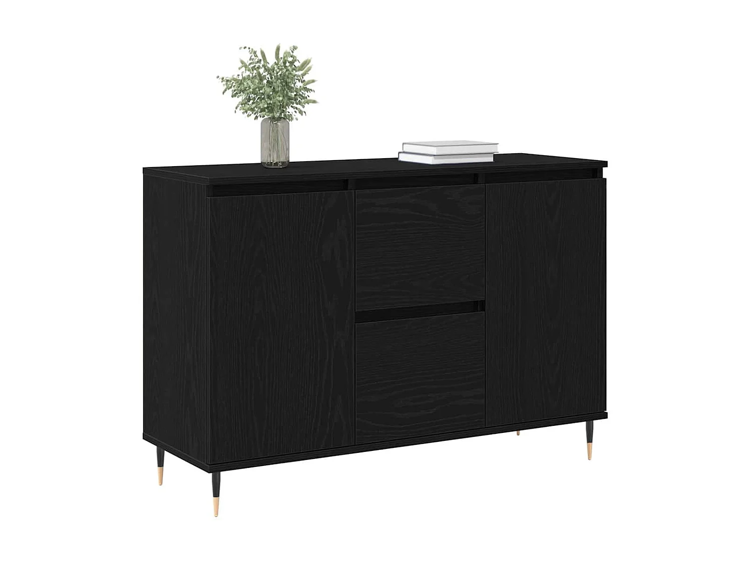 Berkfield Sideboard Black Oak 101.5 x 35 x 70 cm Engineered Wood