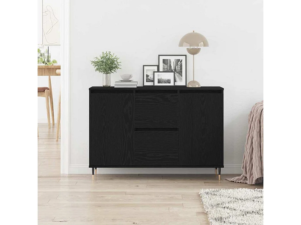 Berkfield Sideboard Black Oak 101.5 x 35 x 70 cm Engineered Wood