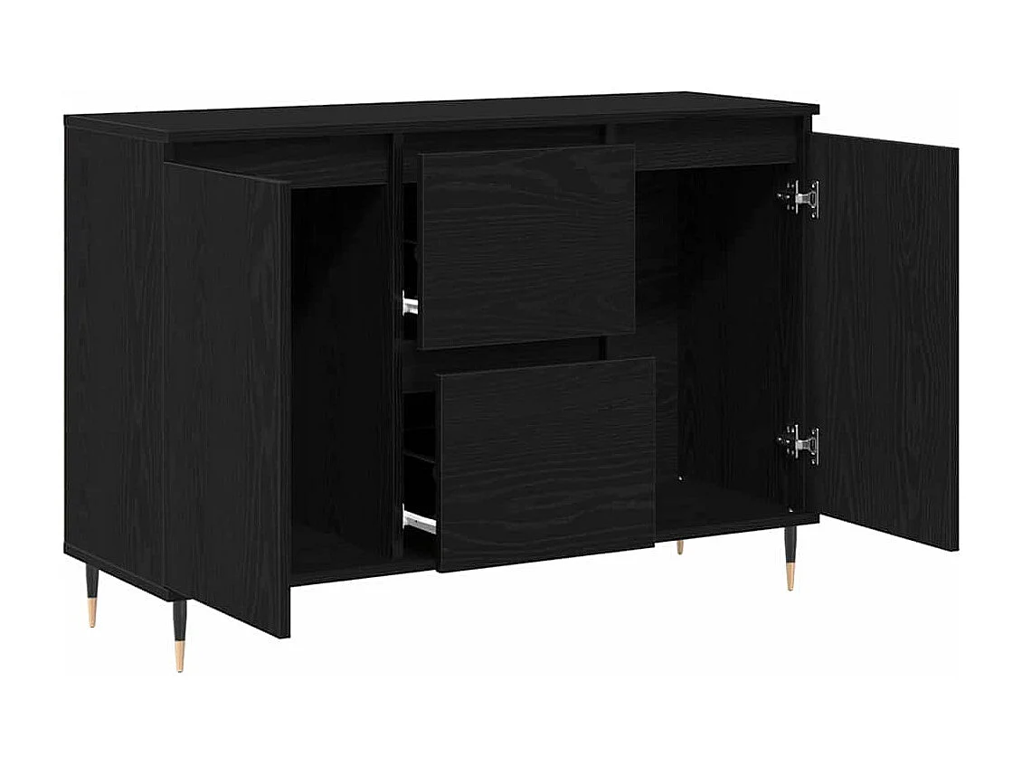 Berkfield Sideboard Black Oak 101.5 x 35 x 70 cm Engineered Wood