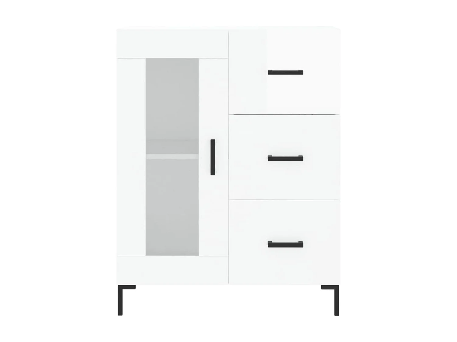 Berkfield Sideboard High Gloss White 69.5x34x90 cm Engineered Wood