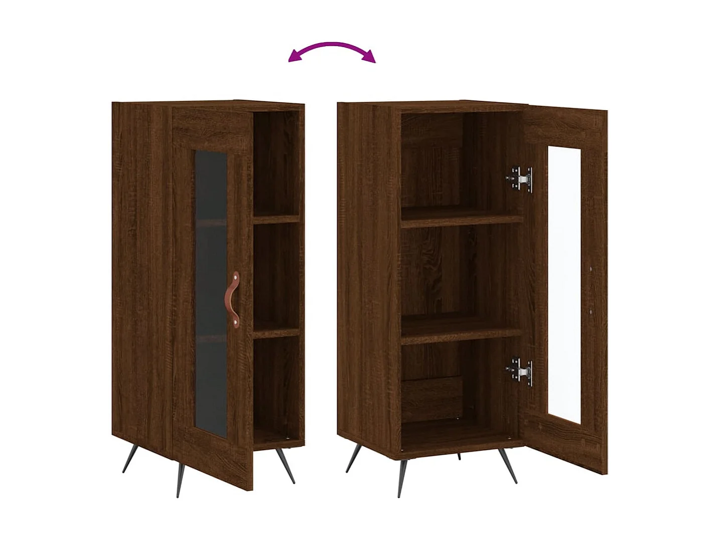 Berkfield Sideboard Brown Oak 34.5x34x90 cm Engineered Wood