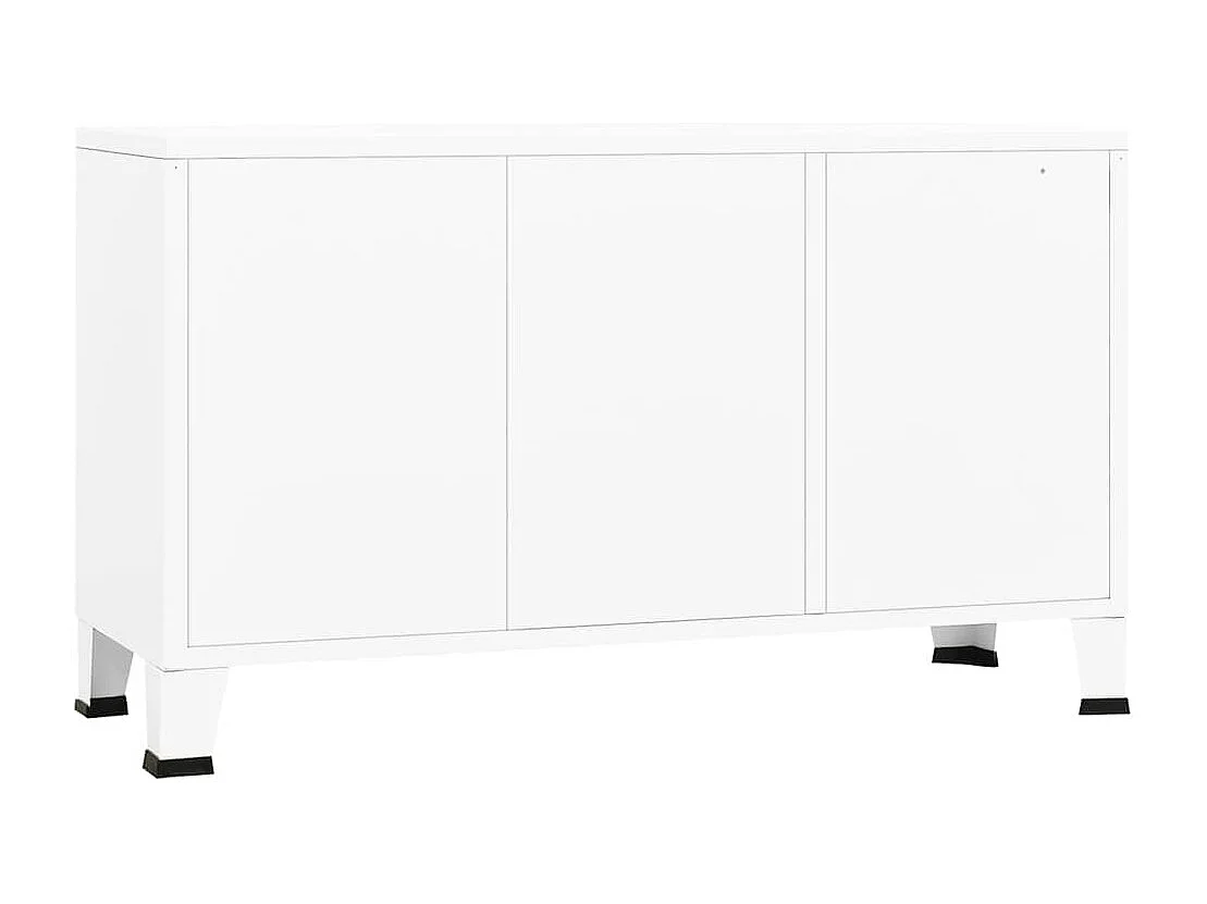 Berkfield Industrial Sideboard White 105x35x62 cm Metal and Glass