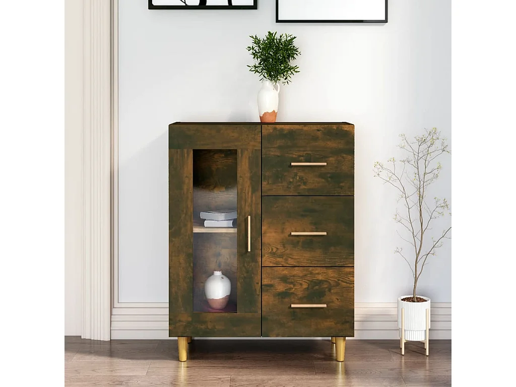 Berkfield Sideboard Smoked Oak 69,5x34x90 cm Engineered Wood