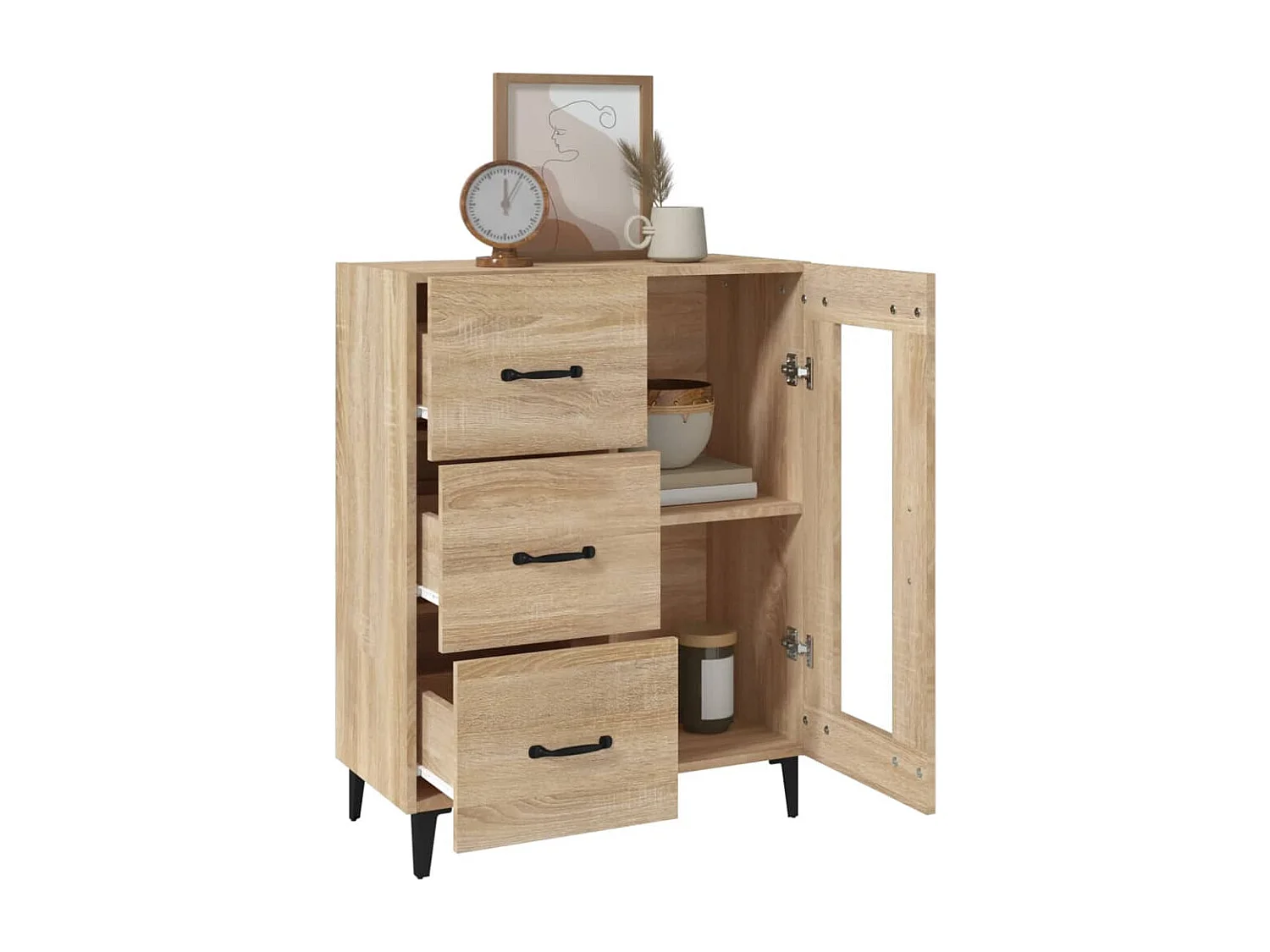 Berkfield Sideboard Sonoma Oak 69.5x34x90 cm Engineered Wood