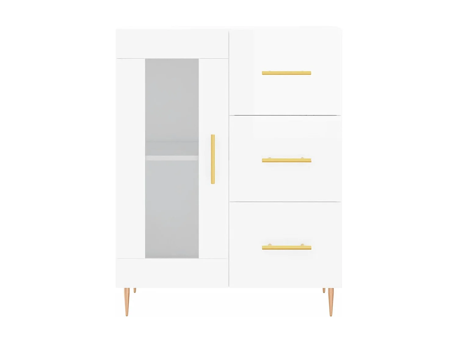 Berkfield Sideboard High Gloss White 69.5x34x90 cm Engineered Wood