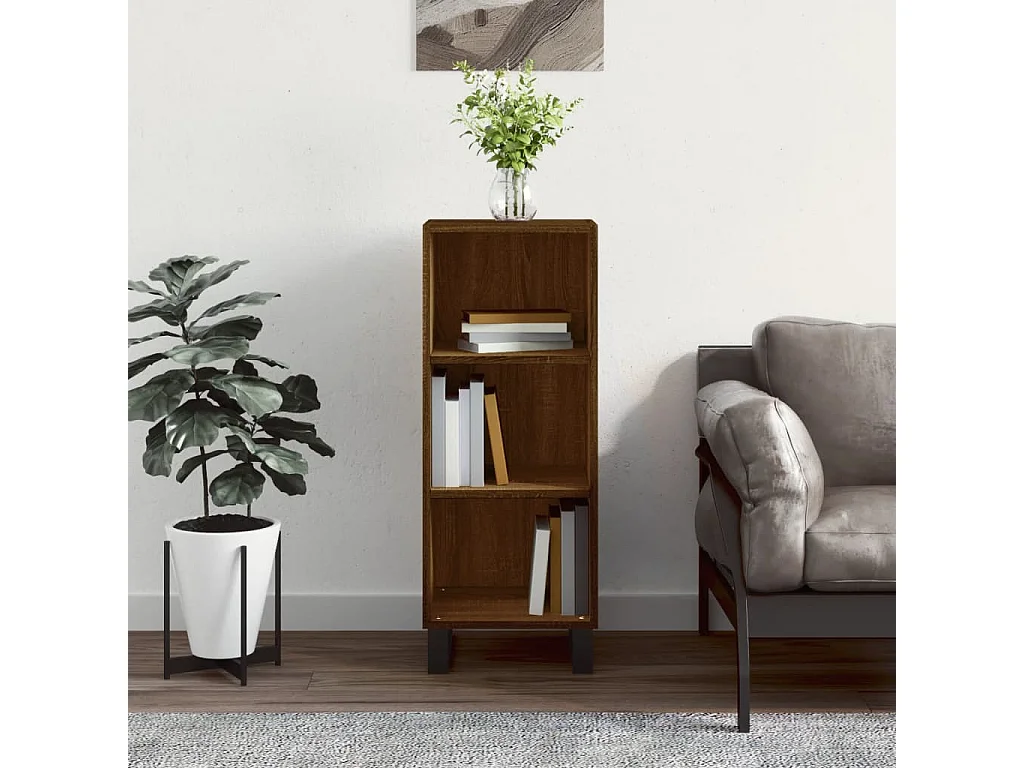 Berkfield Sideboard Brown Oak 34.5x32.5x90 cm Engineered Wood