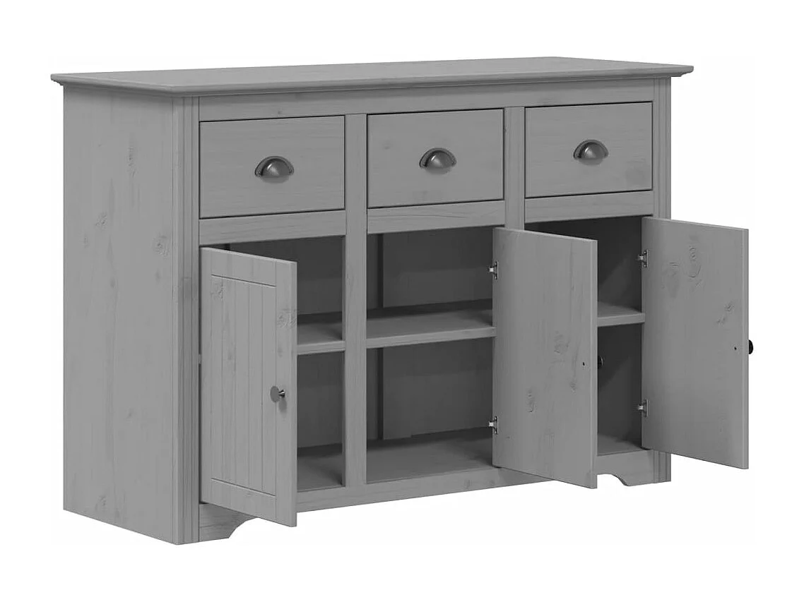 Berkfield Sideboard BODO Grey 115x43x79.5 cm Solid Wood Pine