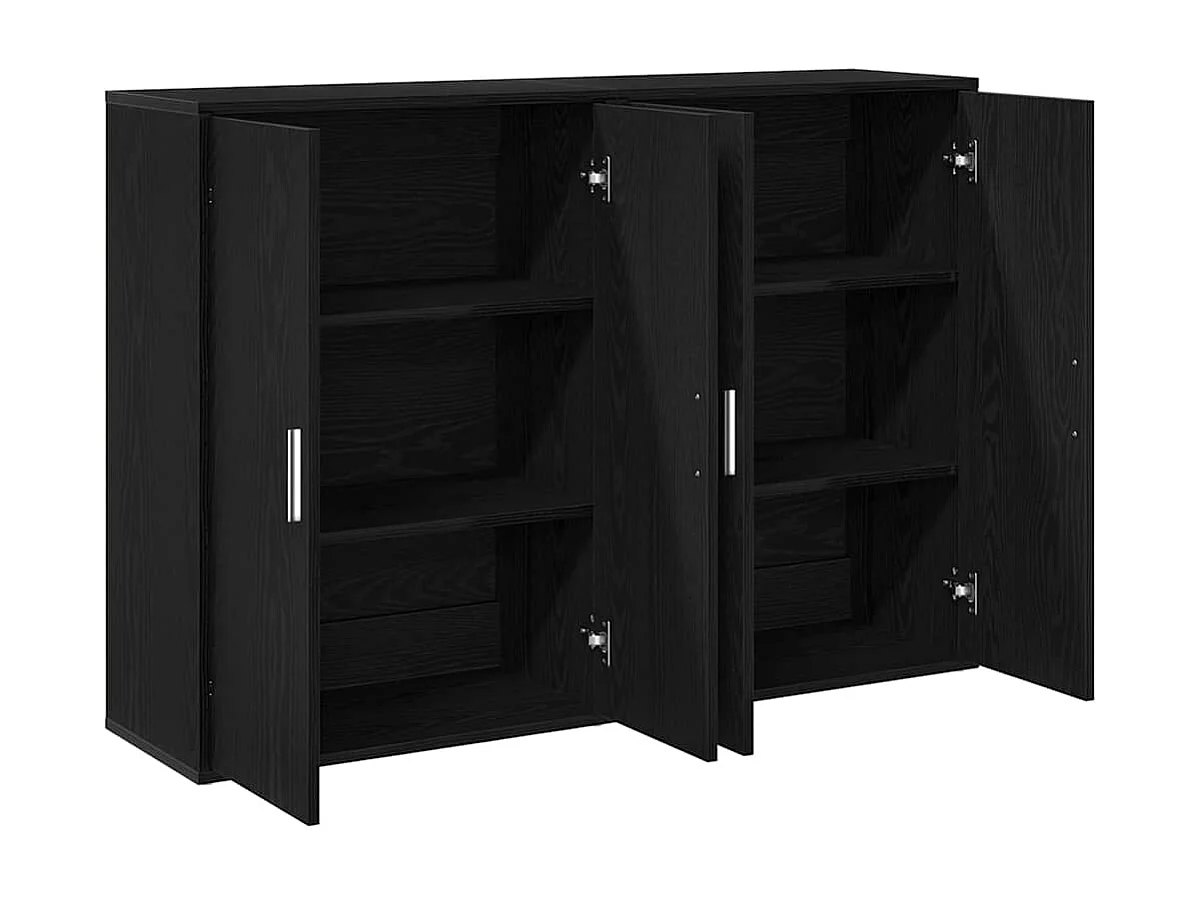 Berkfield Sideboard 2 pcs Black Oak 60 x 31 x 84 cm Engineered Wood