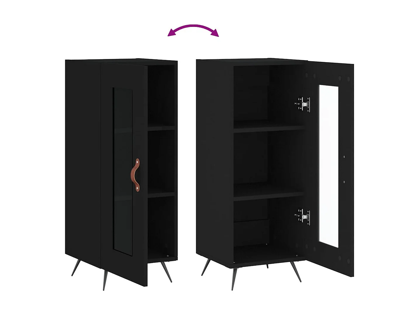 Berkfield Sideboard Black 34.5x34x90 cm Engineered Wood