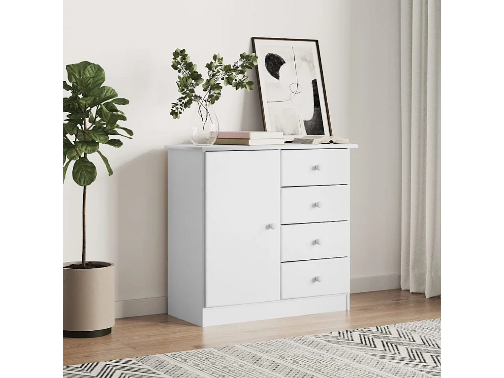 Berkfield Sideboard ALTA White 77x35x73 cm Solid Wood Pine
