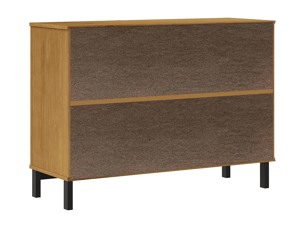 Berkfield Sideboard with Glass Door FLAM 110x40x80 cm Solid Wood Pine