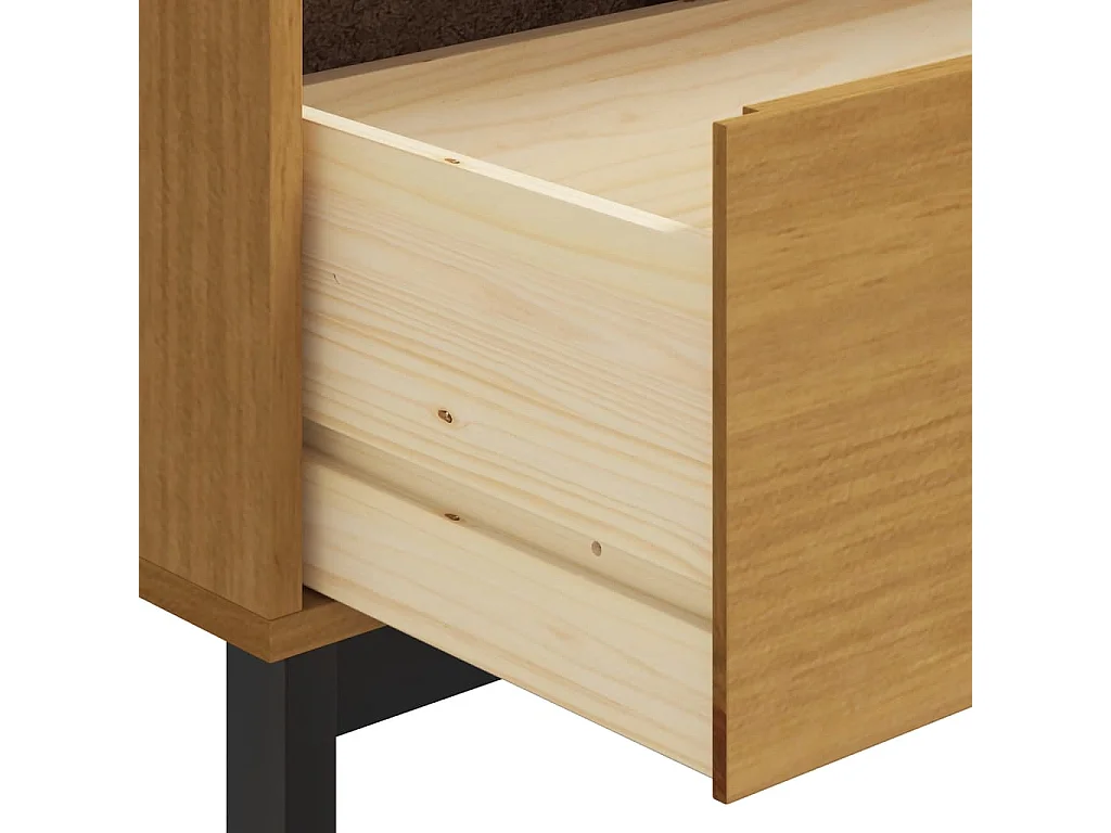 Berkfield Sideboard with Glass Door FLAM 110x40x80 cm Solid Wood Pine