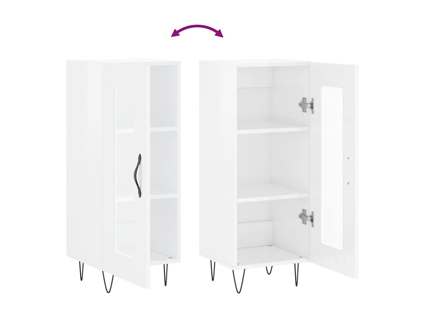 Berkfield Sideboard High Gloss White 34.5x34x90 cm Engineered Wood