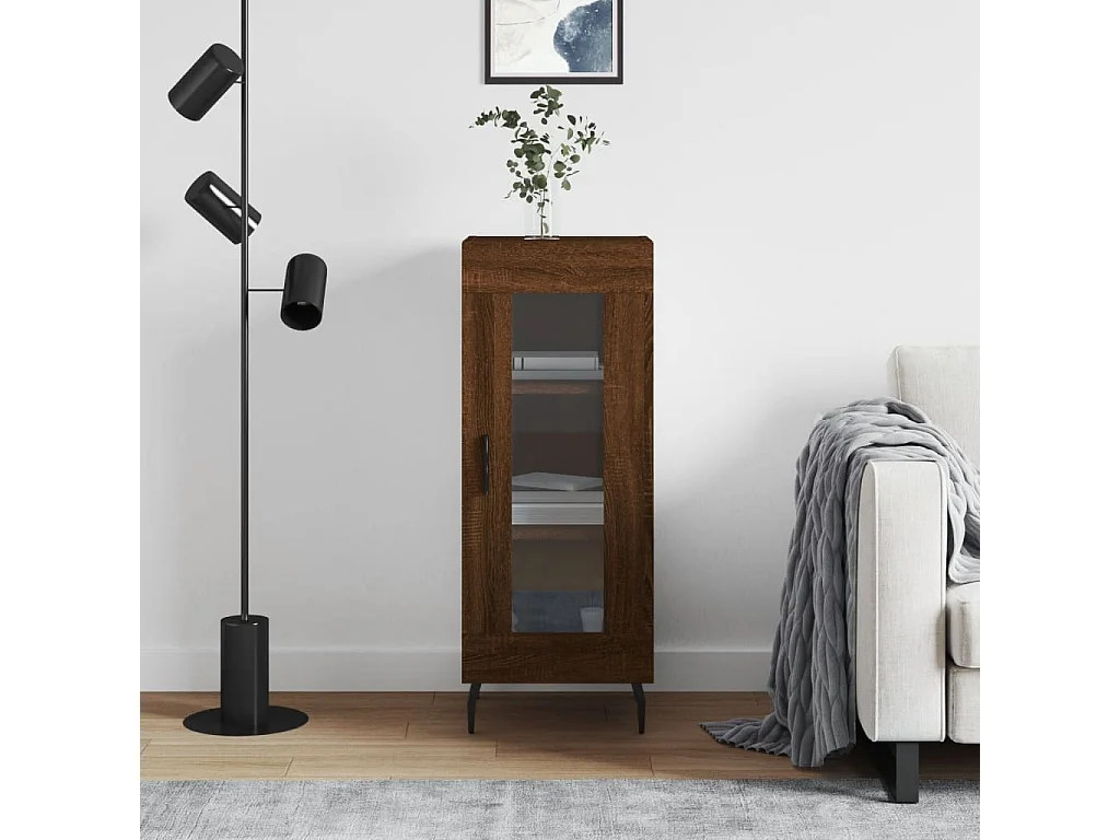 Berkfield Sideboard Brown Oak 34.5x34x90 cm Engineered Wood