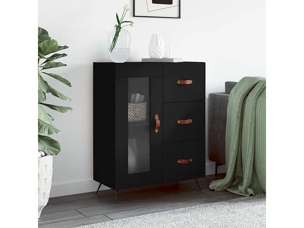 Berkfield Sideboard Black 69.5x34x90 cm Engineered Wood