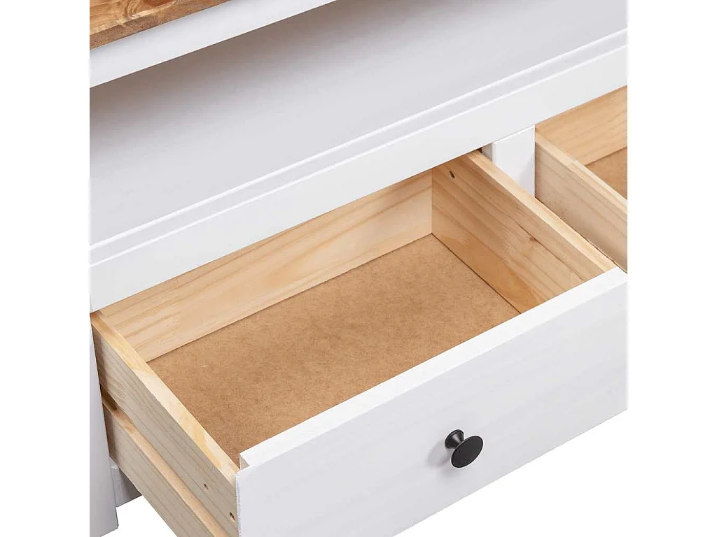 Berkfield Corner TV Cabinet White 93x49x49 cm Solid Pine Panama Range