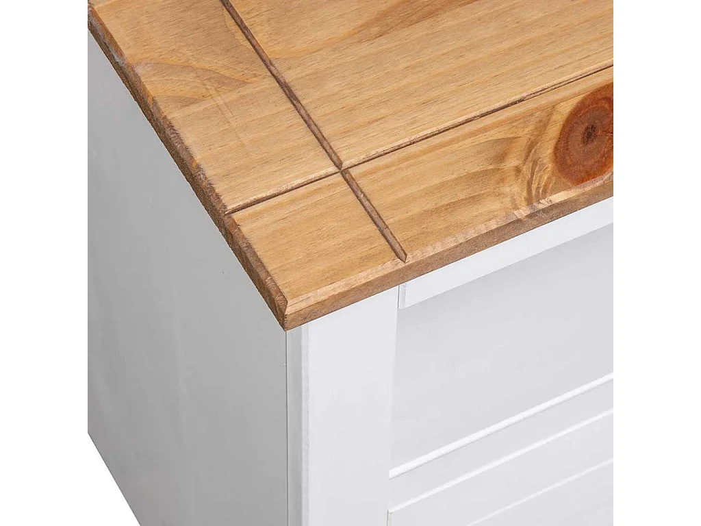 Berkfield Corner TV Cabinet White 93x49x49 cm Solid Pine Panama Range