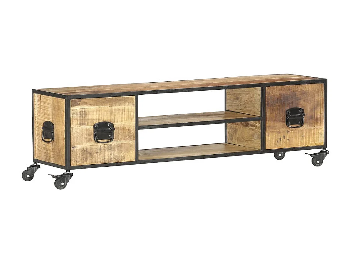 Berkfield TV Cabinet 130x30x39 cm Solid Mango Wood
