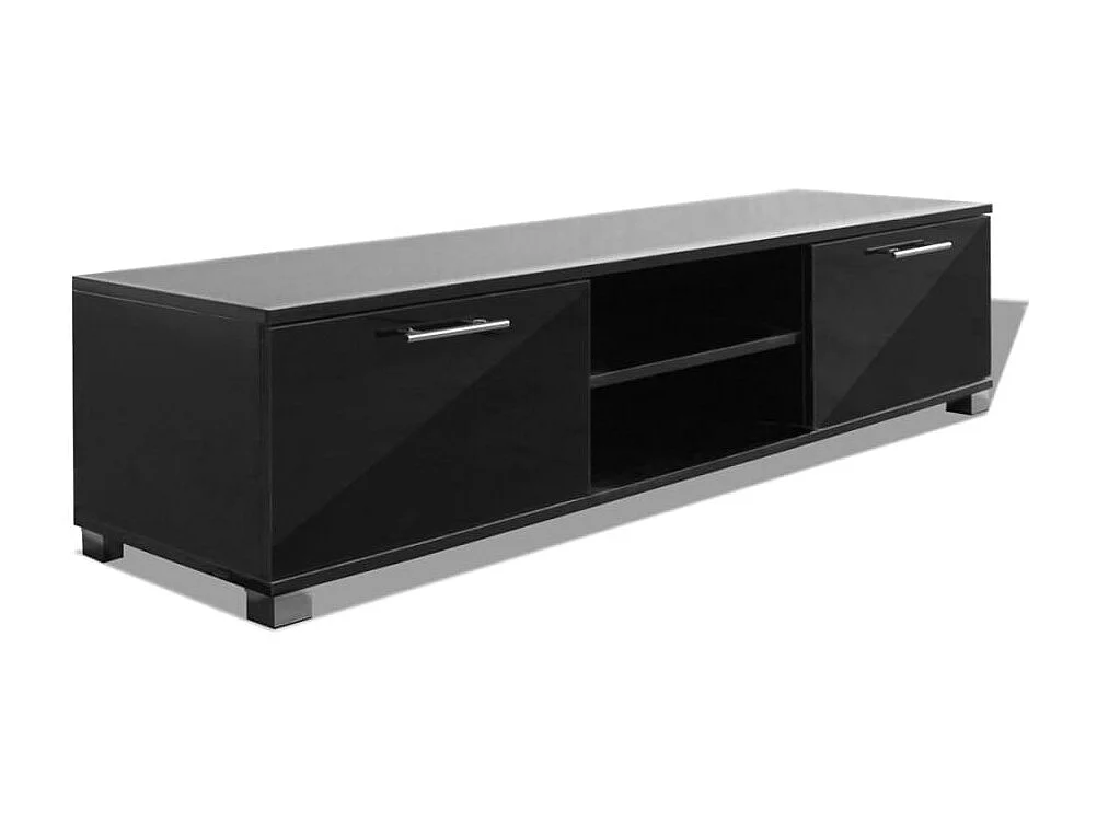 Berkfield TV Cabinet High-Gloss Black 120x40.5x35 cm