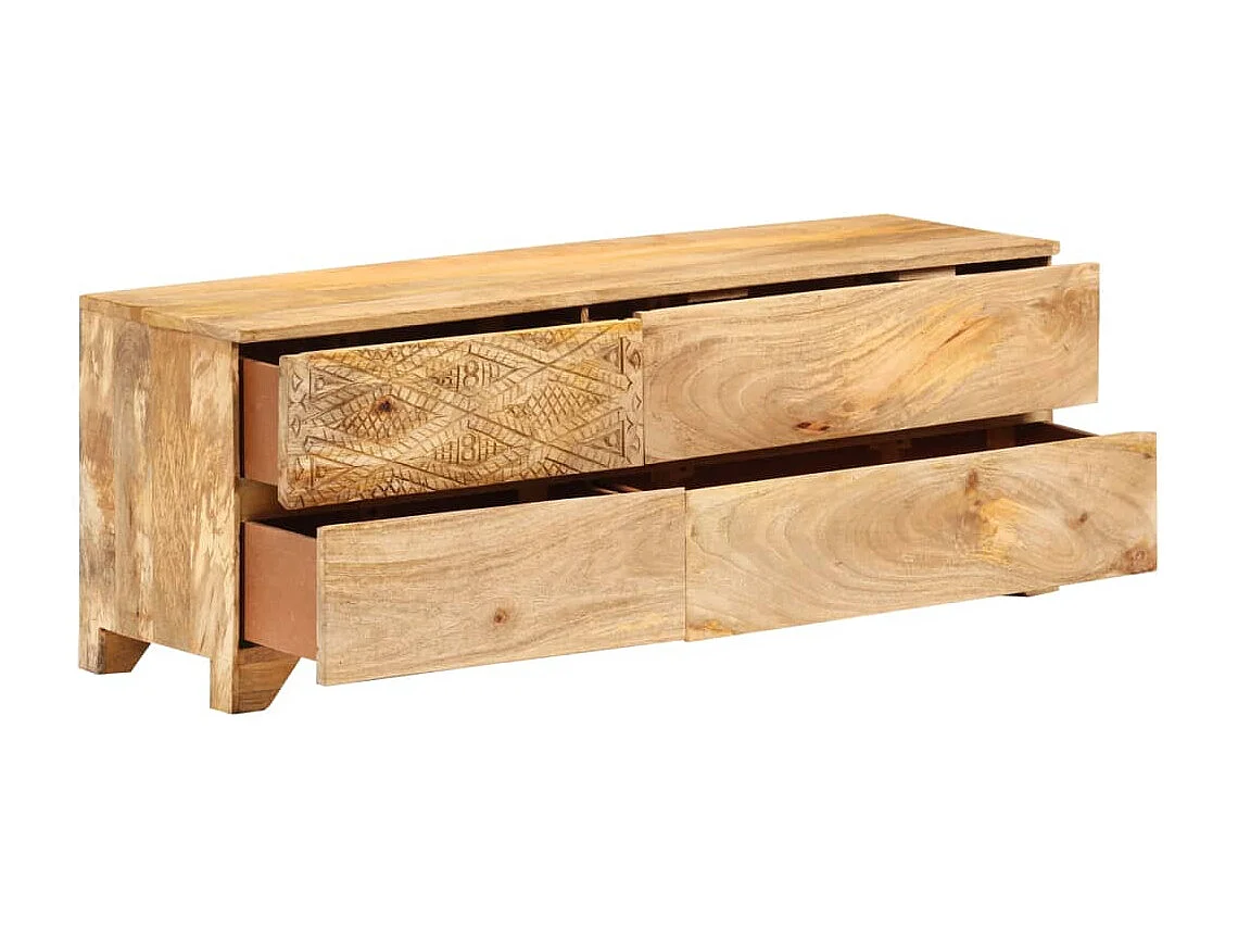 Berkfield TV Cabinet Solid Mango Wood 110x30x40 cm