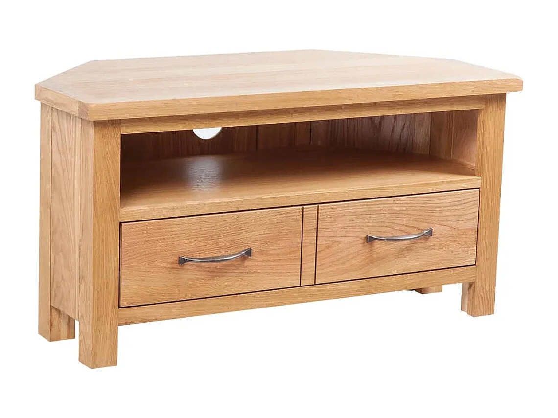 Berkfield TV Cabinet with Drawer 88 x 42 x 46 cm Solid Oak Wood